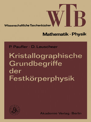 cover image of Kristallographische Grundbegriffe der Festkörperphysik